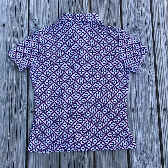 Vintage CLASSIC FASHIONS Button Collared Ikat Knit Top Shirt Size M - Picture 10 of 11